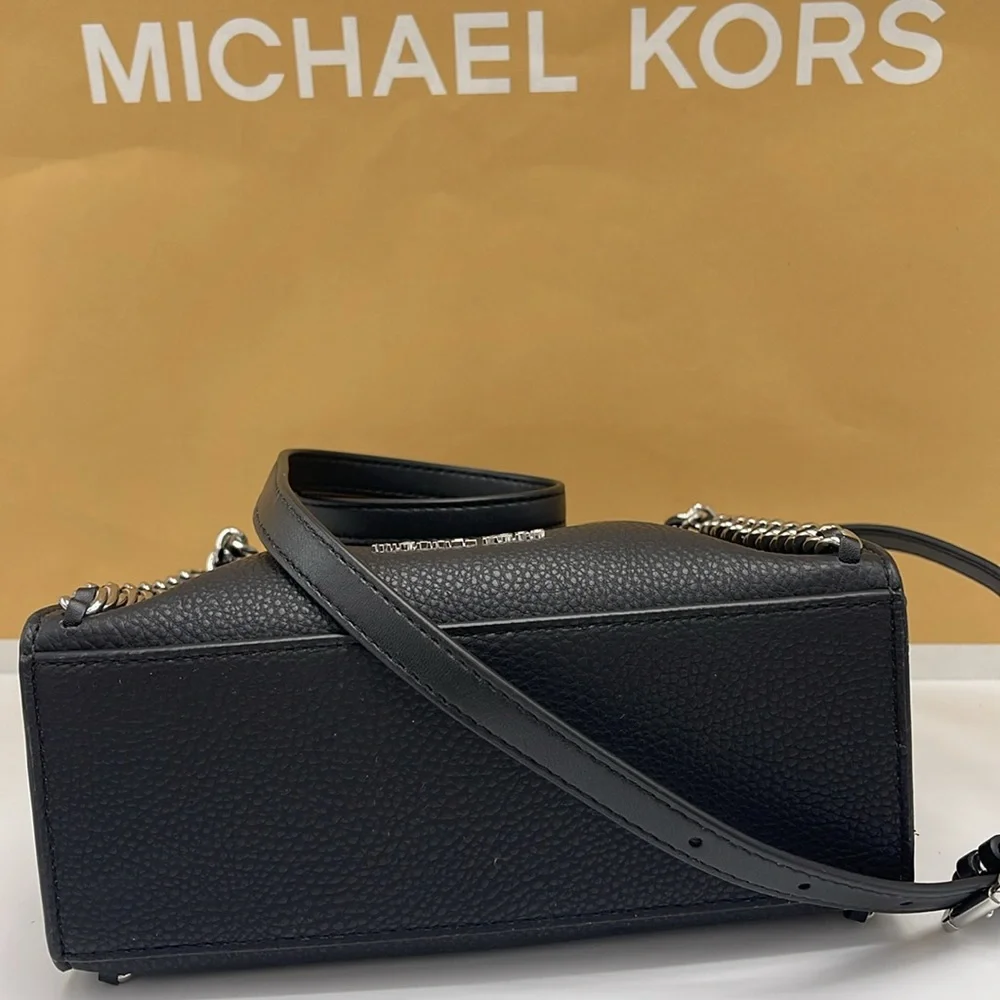 Michael Kors Women's Mina Sm Belted Chain Crossbody Bag - Black - Shoulder Bags - Picture 6 of 16